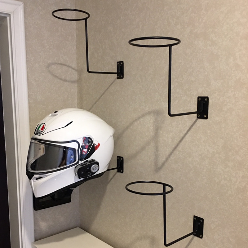 Motorcycle helmet display rack hat rack wrought iron on wall hat storage rack hat holder shelf hard hat display rack