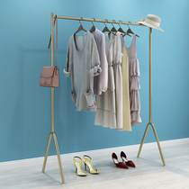 Clothing store coat rack floor-standing clothes drying rack bedroom clothes rack household single-pole room simple clothes hanger gold
