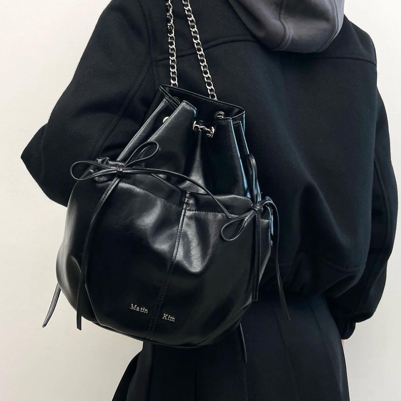 2025 Early Spring Korean Niche Matin Kim Chain Bucket Backpack Versatile Single Shoulder Handbag Women's Backpack