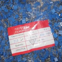 Original fitting correction capacitive 223J100V 0 5% 022UF 22NF blue square