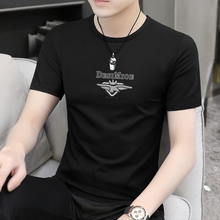 2024 New Summer Men's Round Neck Short sleeved T-shirt Slim Fit Top Clothes Shirt Half Sleeves Trendy Casual