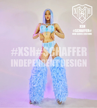 Nightclub bar gogo womens sexy feather singer ds dance team atmosphere tour performance costume