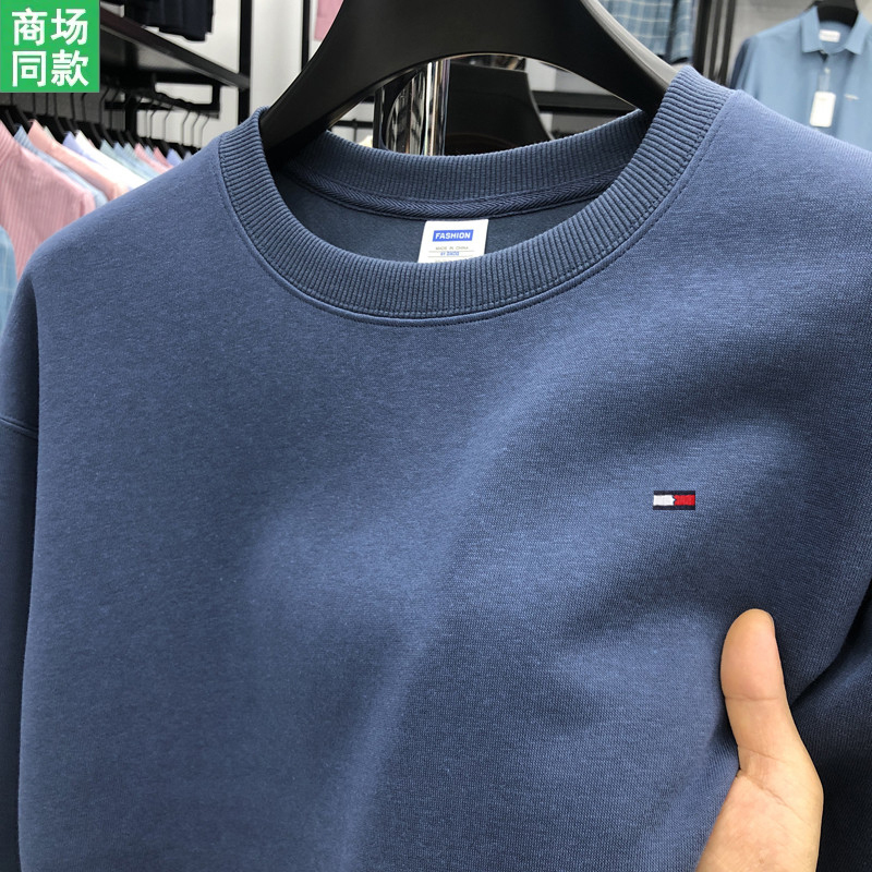 Outlet Genuine Heavyweight Sweatshirt Men's Long-Sleeve T-Shirt Autumn Couple's British Casual Round-Neck Pullover Trendy T-Shirt