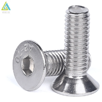 DLabel 7991 true color 304 stainless steel countersunk head hexagonal screw M8 full tooth inner hexagonal screw machine wire