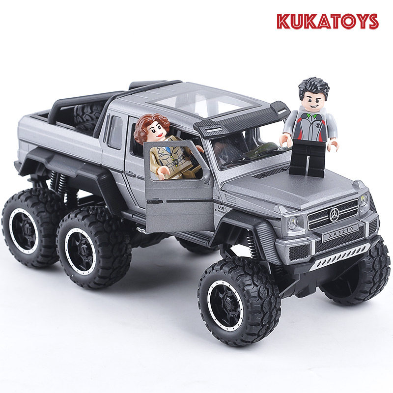 Large Number Simulation Alloy G63 Pickup 6 Wheels Off-road Car Sound Light Small Car Model Children Toy Gift Pendulum