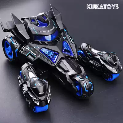 New alloy catapult chariot locomotive sound and light return three-in-one car model children's toys Christmas gifts