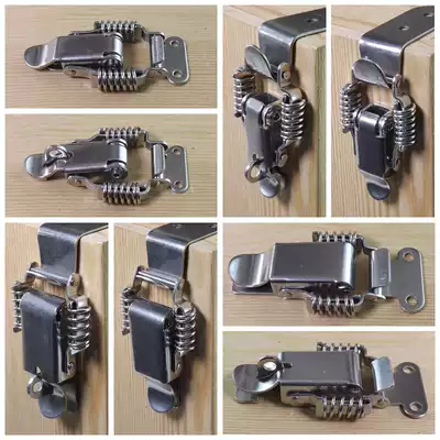 304 stainless steel double spring buckle wooden box lock buckle tool box lock machine mechanical and electrical box buckle box hardware accessories