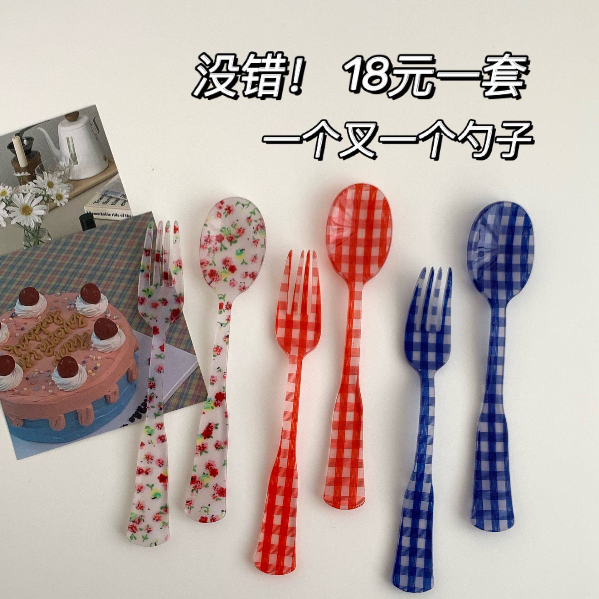  Homemade Korea ins the same retro French style Gripples Spoon Spoon Sweet fork Spoon Cake Spoon