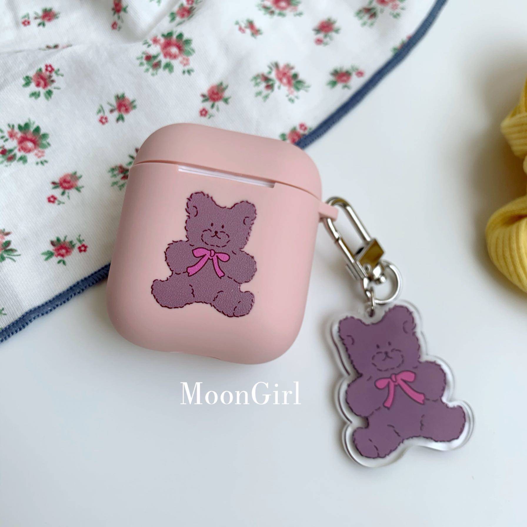 Moon God Girl South Korea Ins Butterfly Knot small Bear headphone sleeve airpods1 2 3 generation headphone protective sheath shell