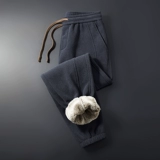 Утепленные демисезонные трикотажные джинсы с начесом, спортивные штаны, размер, оверсайз, свободный крой