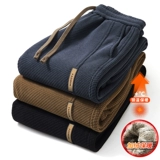 Утепленные демисезонные трикотажные джинсы с начесом, спортивные штаны, размер, оверсайз, свободный крой