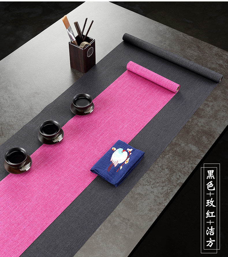 Morning high waterproof zen tea table linen cloth art of Chinese style tea table flag Japanese zen tea tray mat tea tea