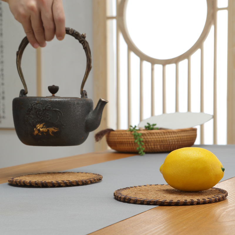 Morning high hand - woven cup mat mat cup teapot the cane top service up a pad insulation pad saucer at kung fu tea accessories