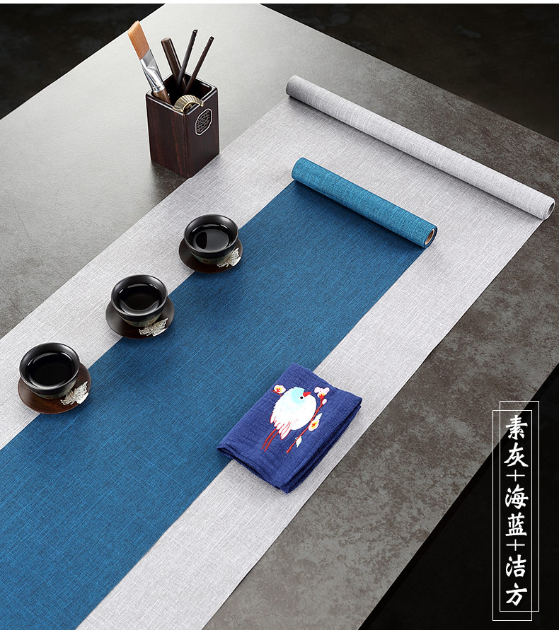 Morning high waterproof zen tea table linen cloth art of Chinese style tea table flag Japanese zen tea tray mat tea tea