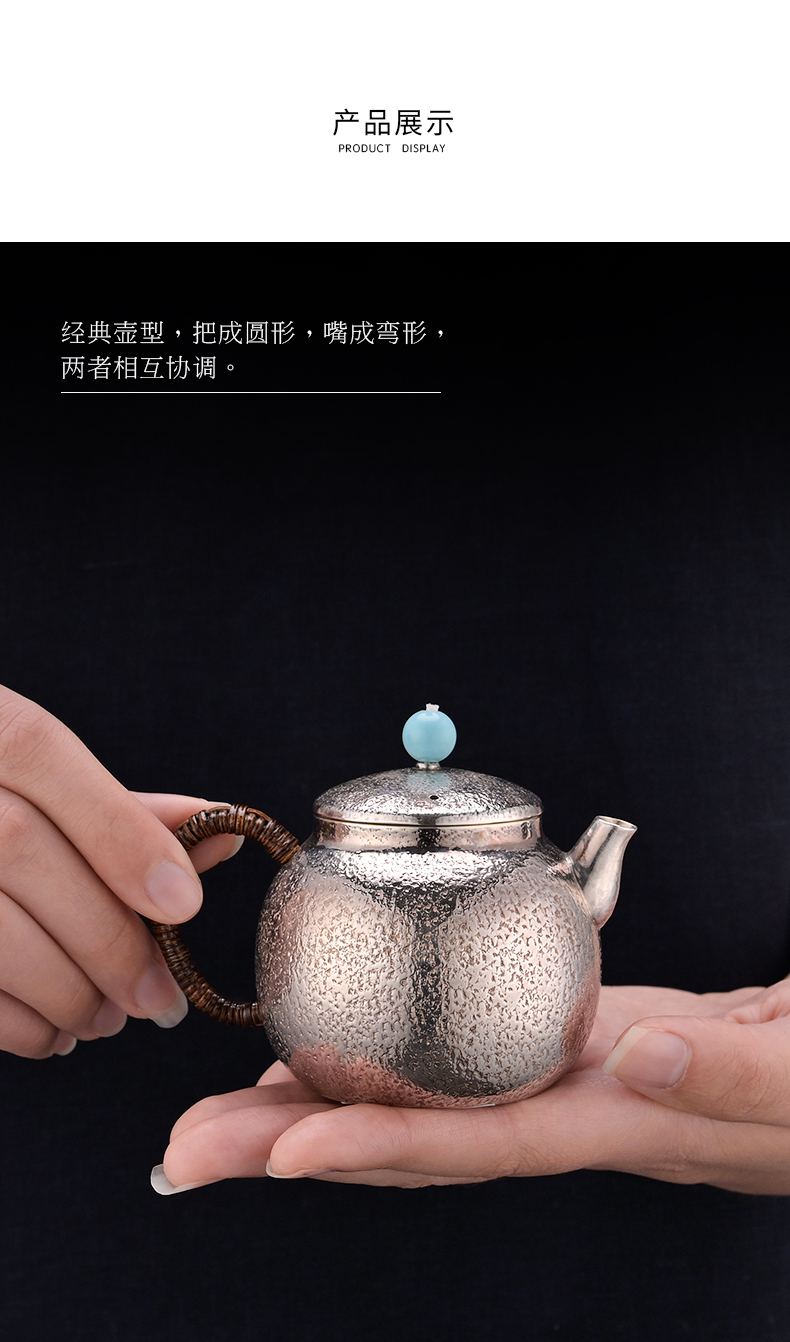 Morning high become saybot 28 - volume of silver pot home teapot sterling silver 999 xi shi pot checking gift tea set the teapot