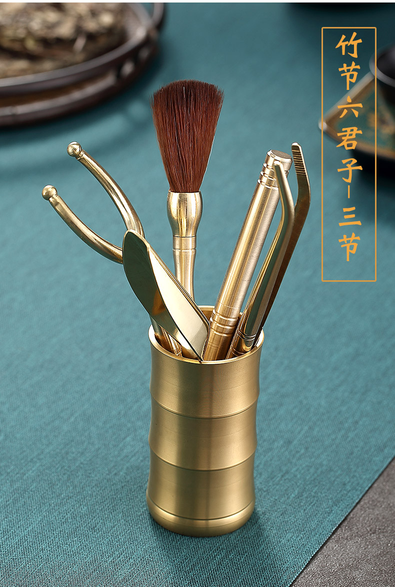 Morning high tea six gentleman 's suit pure copper copper kung fu tea tea accessories knife YangHuBi ChaGa cups fork