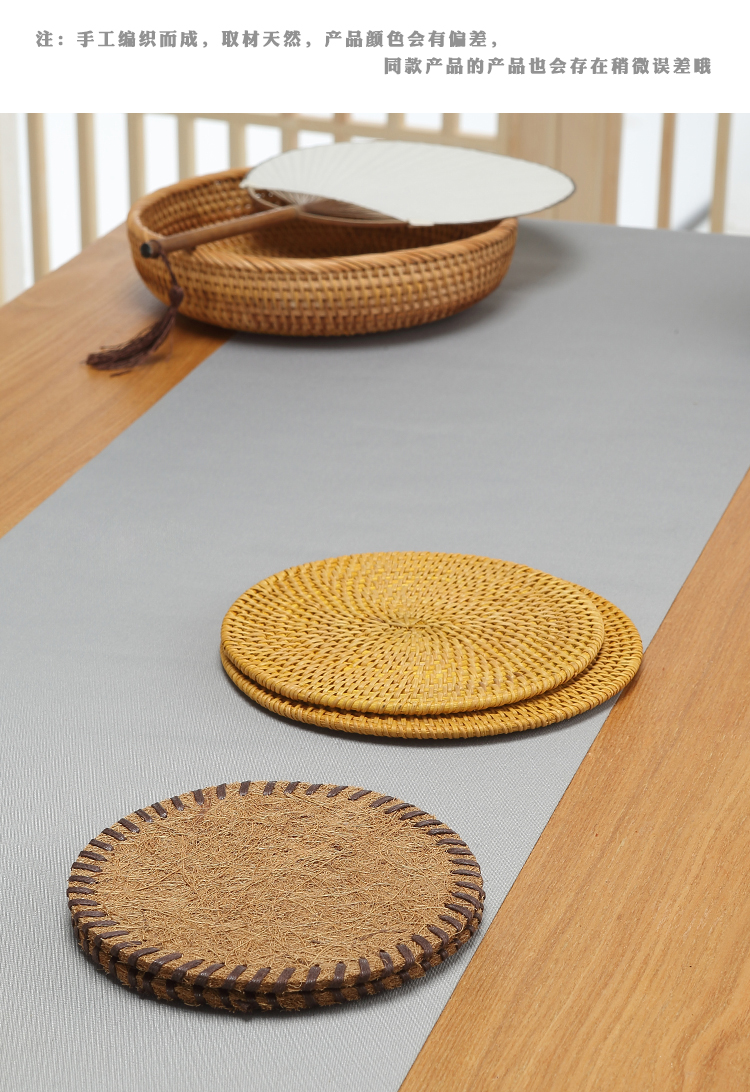 Morning high hand - woven cup mat mat cup teapot the cane top service up a pad insulation pad saucer at kung fu tea accessories