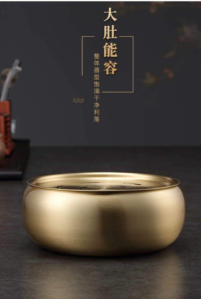 Morning high pure copper kung fu tea tea tray was Japanese tea sea small household dry mercifully tea wash to king with cover