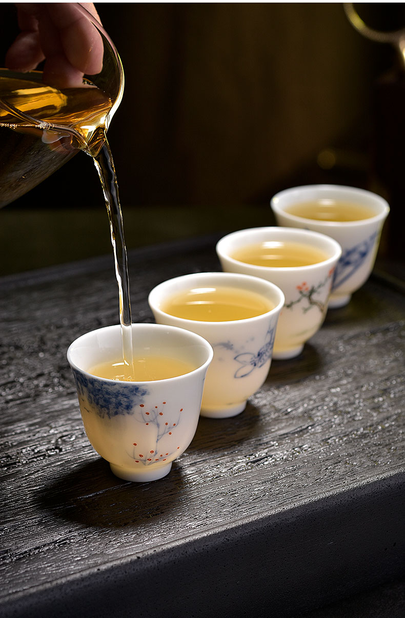 Morning high ceramic hand - made master cup home small master kung fu tea set a single tea cups of tea cup single CPU