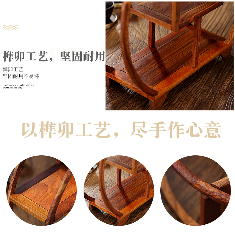 Morning high tea rich ancient frame small spend pear wood tea taking with zero it display cups to receive ark type