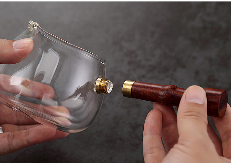 Morning high thickening side of real wood the tea ware kung fu tea set reasonable heat resistant high temperature glass cup tea suits for sea)