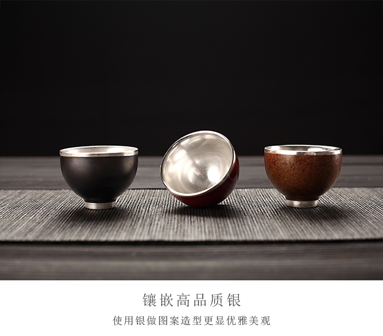 Morning high manual 999 sterling silver cup coppering. As silver personal cup master cup sample tea cup kung fu tea cups ceramic bowl with restoring ancient ways