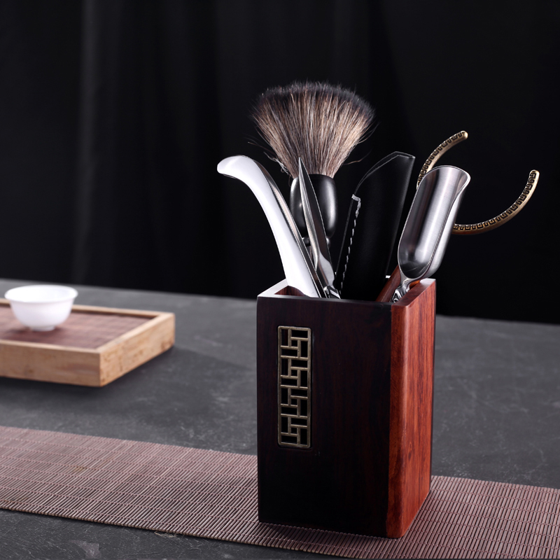 Morning high puer tea, black tea special tea knife pry ChaZhen pure manual Damascus solid wood tea needle knife become warped