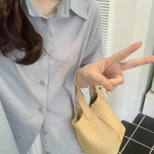 Небольшая сумка, модная портативная корзина, мягкая сумка на одно плечо, коллекция 2023, в корейском стиле