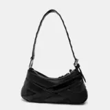 Небольшая коричневая черная универсальная сумка на одно плечо