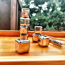 Frozen summer frozen 304 stainless steel three-in-one square Wine Beer metal Ice Cube set