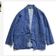 Japan Single Island Nation Imported Cotton Three-dimensional Large-Pocket Denim Jeans Loose Jacket Male and female Couple jacket Chaos