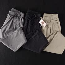 Foreign trade natural men light and thin cotton linen pants soft and hygroscopic and breathable antibacterial and anti-UV cool and comfortable