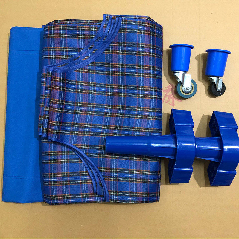 Kindergarten Sails Bunk Bed Cloth Accessories Bed Foot Bed Cloth Plaid Blue Universal Wheels Tubes Single Buy Thickened Material