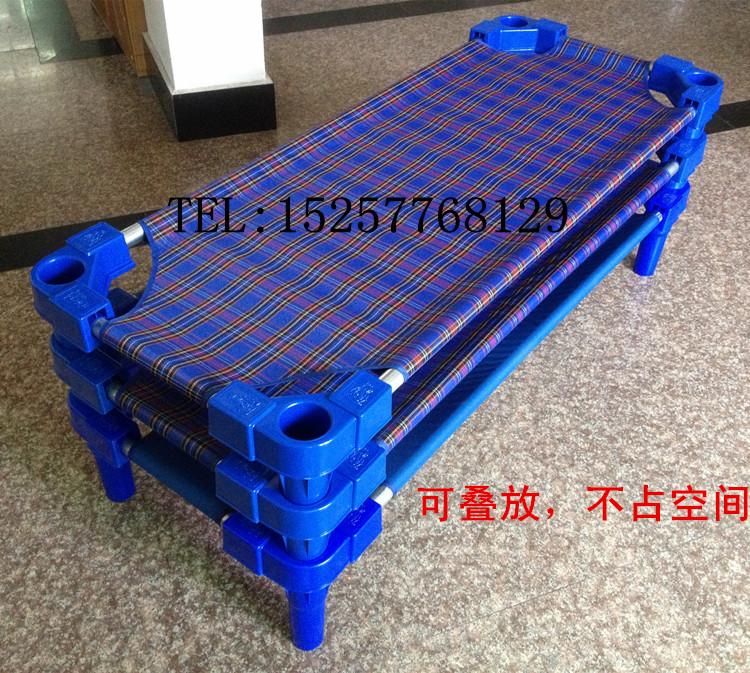 Special plastic canvas bed for kindergarten Children's bed Early education day care class Lunch break bed Baby bed Folding bed Cloth bed
