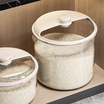 Rice Bucket Insect-Proof and Moisture-Proof Sealed Storage Container Household Grain Storage Box Rice Storage Box Transparent Rice Jar