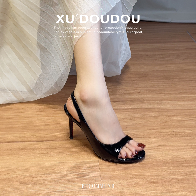 Sheepskin Version ~ Open-Toe Round-Toe High-Heeled Sandals for Women, 2026 New Style, Sexy Stiletto Heels, Elegant and Fashionable Backless Sandals