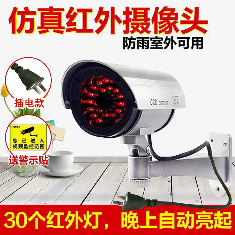 Plug-in induction infrared simulation camera fake surveillance fake camera with lights outdoor available 30 lights