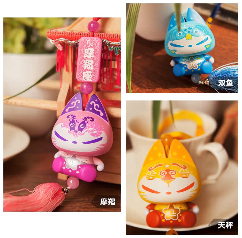 Mặt dây chuyền trang trí nội thất ô tô gương chiếu hậu xe treo cá tính sáng tạo trang sức nam nữ mèo may mắn đồ chơi trang trí xe hơi