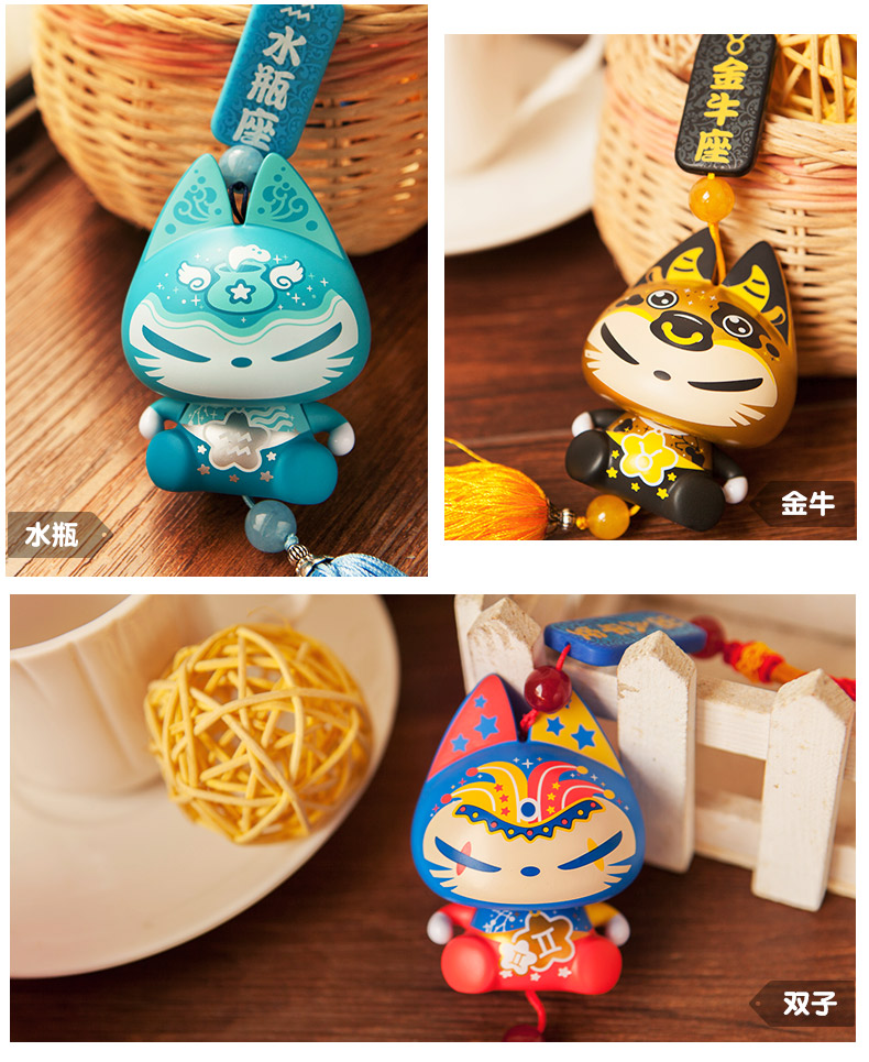 Mặt dây chuyền trang trí nội thất ô tô gương chiếu hậu xe treo cá tính sáng tạo trang sức nam nữ mèo may mắn đồ chơi trang trí xe hơi