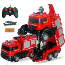 Child charging Motion Change Engineering Car Remote Control Deformation Excavator Fire Truck Toy Boy Car Digger