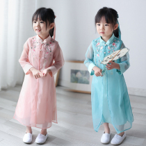 Clearance girls Hanfu 2021 children's clothing spring children's Chinese style embroidery skirt little girl's clothing baby Tang suit