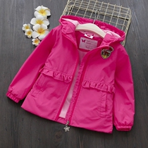 Girls coat 2020 children's clothing new girl coat children's spring and autumn plus velvet hooded clothing baby windproof coat