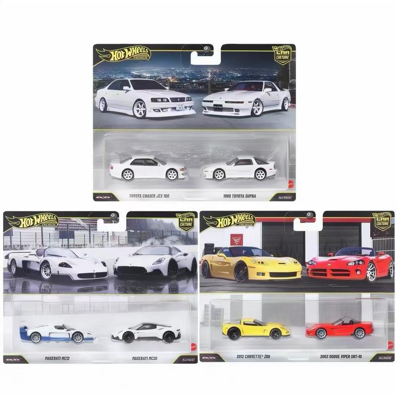 Hot Wheels Hbl96 Car Culture Dual Car Set Maserati Viper Nissan Alloy Car Model