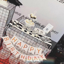 Net celebrity instant noodles small canteen window display Ocean ball wrought iron grid cube milk tea shop decoration wedding column