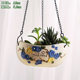 Ceramic hanging basin round hanging basket hanging basin hook hanging flower pot European creative succulent green plant green radish hanging orchid flower pot