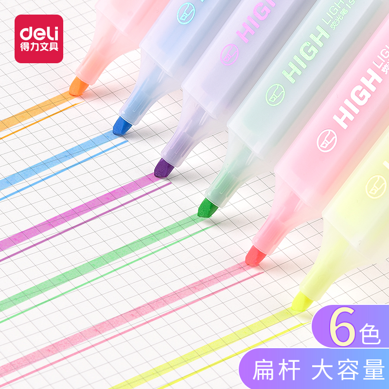 Able fluorescent marker pen students use a fluorescent note pen color coarse scratchout key striking 6-color fluorescent pen stationery