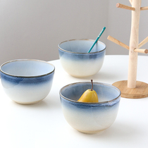 Exported to the United States simple wave coarse pottery noodle bowl salad bowl 6 inch rice bowl Soup Bowl cereal bowl Japanese ramen bowl