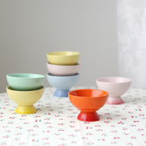 Export French simple creative multi-color 4 5 inch tall ceramic bowl breakfast oatmeal bowl ice cream dessert bowl