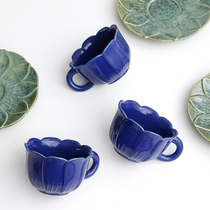 Export Japanese retro kiln coffee cup saucer ceramic creative afternoon tea tea cup saucer Milk Cup Breakfast Cup