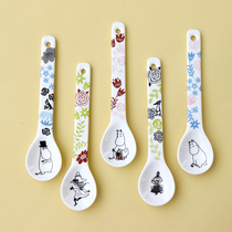 Daily single Moomin series small flower ceramic coffee spoon creative childrens rice spoon spoon ice cream spoon